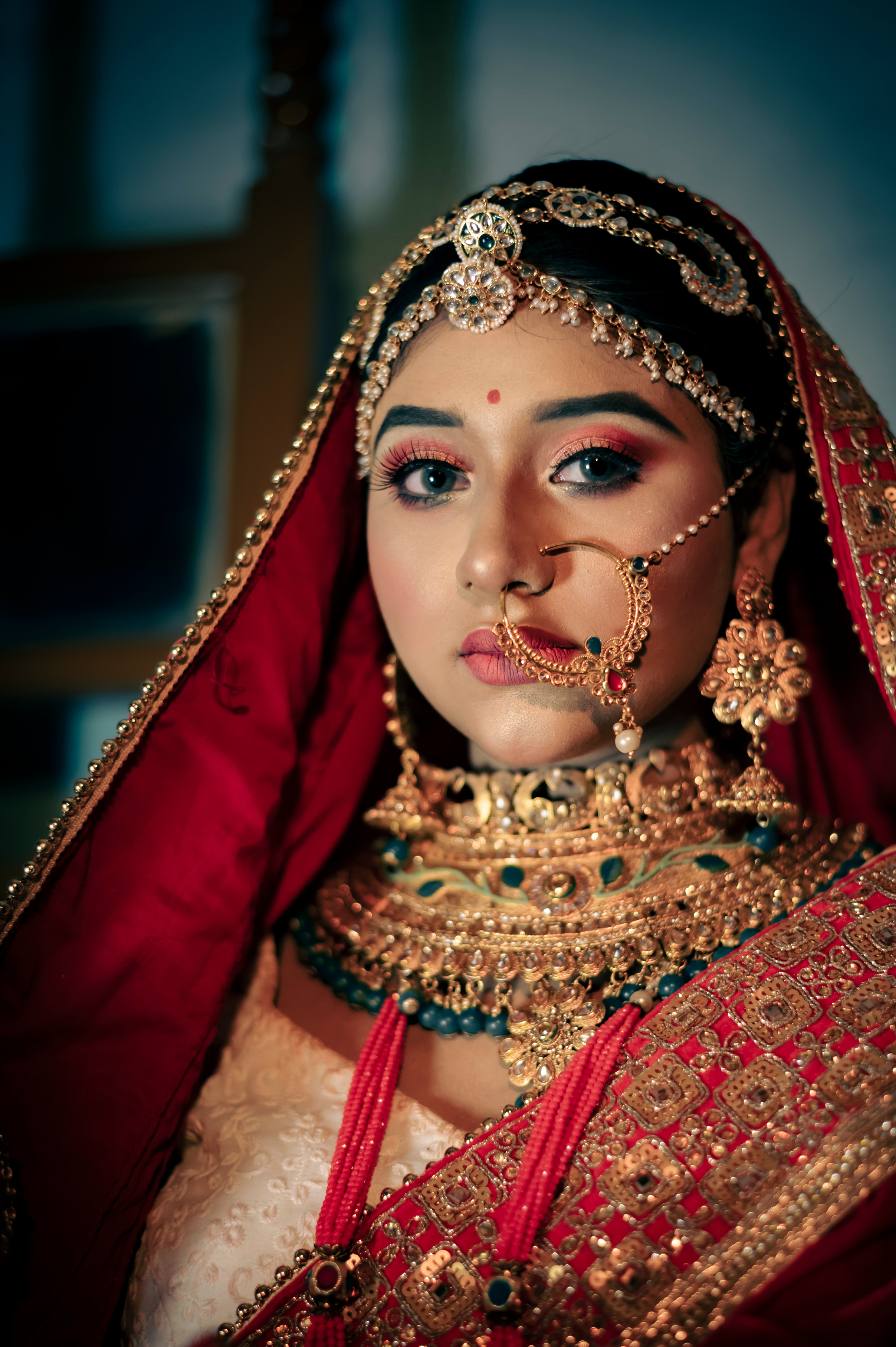 Photograph of a Bride Wearing Traditional Clothes